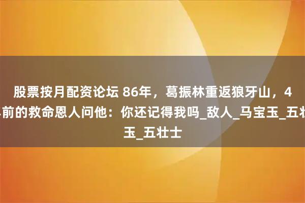 股票按月配资论坛 86年，葛振林重返狼牙山，45年前的救命恩人问他：你还记得我吗_敌人_马宝玉_五壮士